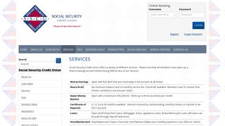 Services | Social Security Credit Union