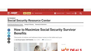 How to Maximize Social Security Survivor Benefits - AARP