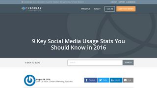 9 Key Social Media Usage Stats You Should Know in 2016 - CX Social