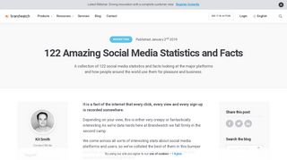 122 Amazing Social Media Statistics and Facts | Brandwatch