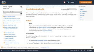 Google (Identity Pools) - Amazon Cognito - AWS Documentation