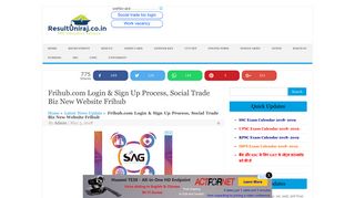 Frihub.com Login & Sign Up Process, Social Trade Biz ... - ResultUniraj