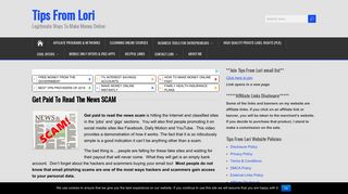 Get Paid To Read The News SCAM - Tips from Lori