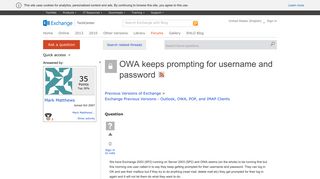OWA keeps prompting for username and password - Microsoft