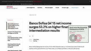 Banco Sofisa Q4'15 net income surges 53.2% on higher financial ...