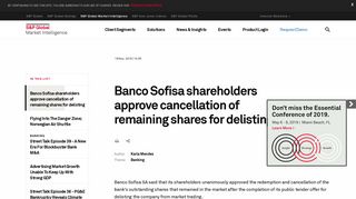 Banco Sofisa shareholders approve cancellation of remaining ...