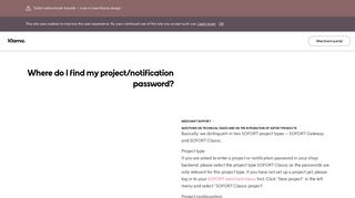 Where do I find my project/notification password? - Pay now with ...