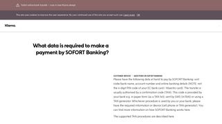 What data is required to make a payment by SOFORT Banking ...