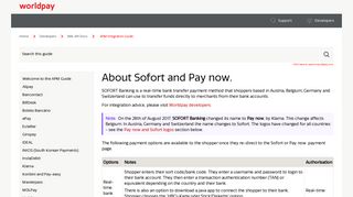 SOFORT and Pay now. - Worldpay Support