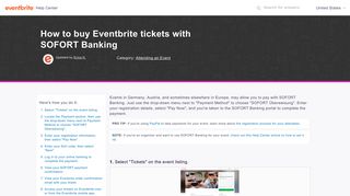 How to buy Eventbrite tickets with SOFORT Banking | Eventbrite Help ...