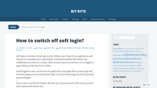 How to switch off soft login? | Bit Byte