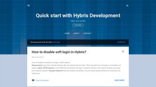 soft login - Quick start with Hybris Development