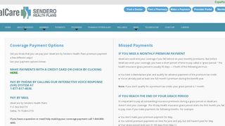 Payments - Sendero Health Plans