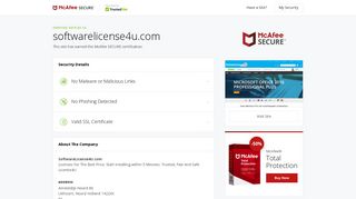 McAfee SECURE - Certified Site softwarelicense4u.com