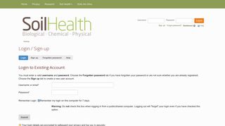 login or register - Soil Health