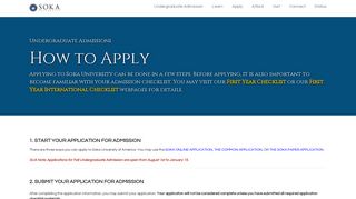 Soka University Undergraduate Admission - Admission & Aid