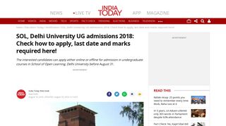SOL, Delhi University UG admissions 2018: Check how to apply, last ...