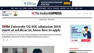 Delhi University UG SOL admission 2018 starts at sol.du.ac.in, know ...