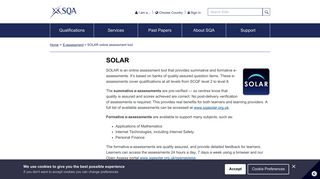 SOLAR online assessment tool - SQA