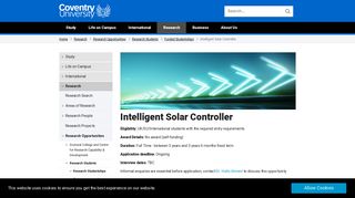 Intelligent Solar Controller - Coventry University