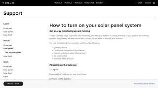 Activate Your Solar Panel System | Tesla Support
