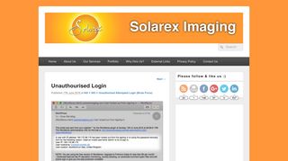 Unauthourised Login - Solarex Imaging