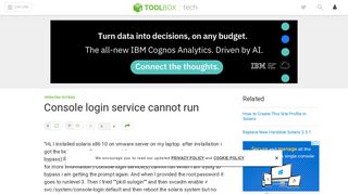 Console login service cannot run - IT Toolbox