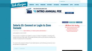 Solaris 10: Connect or Login to Zone Console - Tech-Recipes