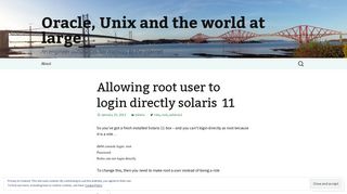Allowing root user to login directly solaris 11 | Oracle, Unix and the ...