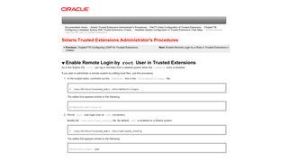Enable Remote Login by root User - Oracle Docs