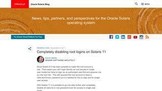 Completely disabling root logins on Solaris 11 | Oracle Solaris Blog