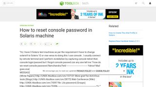 How to reset console password in Solaris machine - IT Toolbox