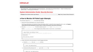 How to Monitor All Failed Login Attempts - Oracle Docs