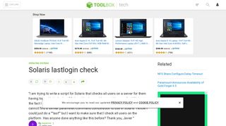 Solaris lastlogin check - IT Toolbox