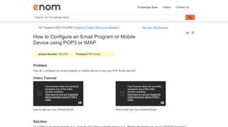 How to Configure an Email Program or Mobile Device using POP3 or ...