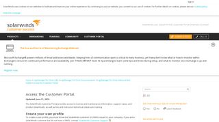 Access the Customer Portal - SolarWinds Worldwide, LLC. Help and ...