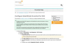 Configure SolarWinds N-central for SSO