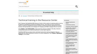 Technical training in the Resource Center - SolarWinds