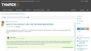 What's the default URL for the NPM web server - Thwack - SolarWinds