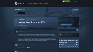 soldier front 2 error 41105 - Steam Community