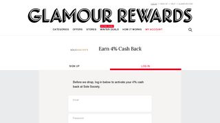 Login or Register - Glamour Rewards