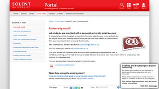 University email | Student IT help | Portal | Southampton Solent ...