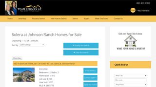 Solera at Johnson Ranch Homes for Sale - Team Lehman AZ