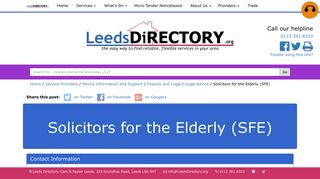Solicitors for the Elderly (SFE) - Leeds Directory