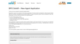 BPO Solidifi - New Agent Application | Solidifi