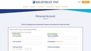 Personal Account - SolidTrust Pay