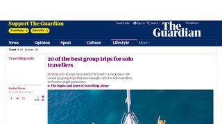 20 of the best group trips for solo travellers | Travel | The Guardian