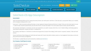 SoloCheck iOS Mobile App - Irish Company Info - SoloCheck