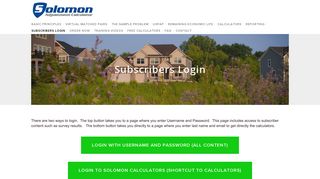 Subscribers Login — Solomon Adjustment Calculator