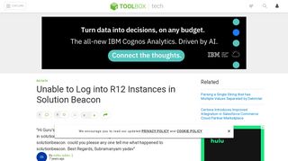 Unable to Log into R12 Instances in Solution Beacon - IT Toolbox